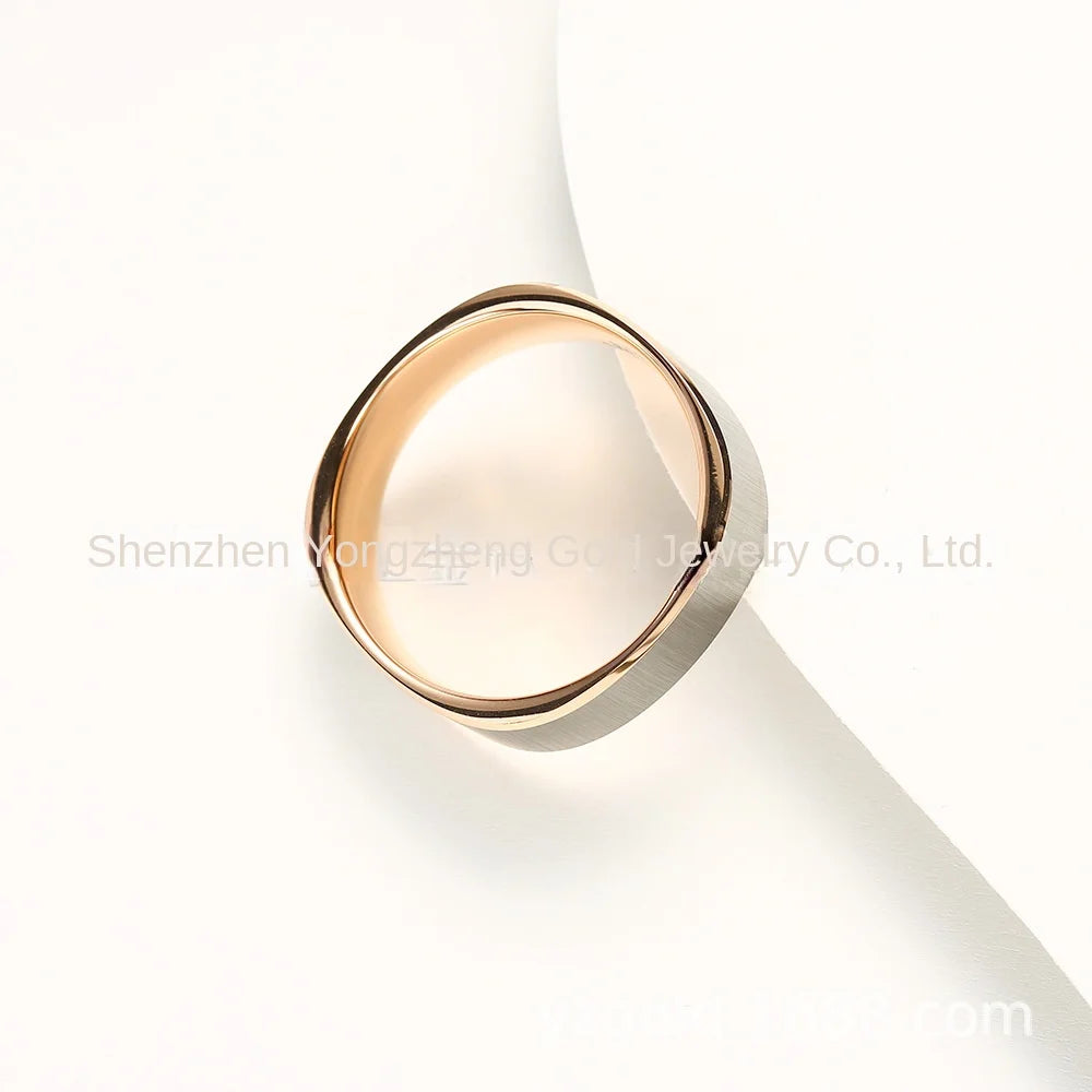 TG 7MM Rose Gold Plated Tungsten Carbide Square Design Wedding Band Ring Simple and Stylish Unisex US Size 6-13