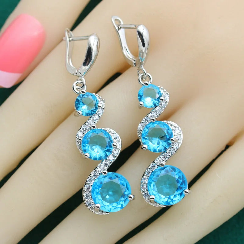 XOTICA 925 Sterling Silver Ladies Wedding Accessories Custom Crystal Drop Earrings with Zircon Jewelry for Women Perfect Gift