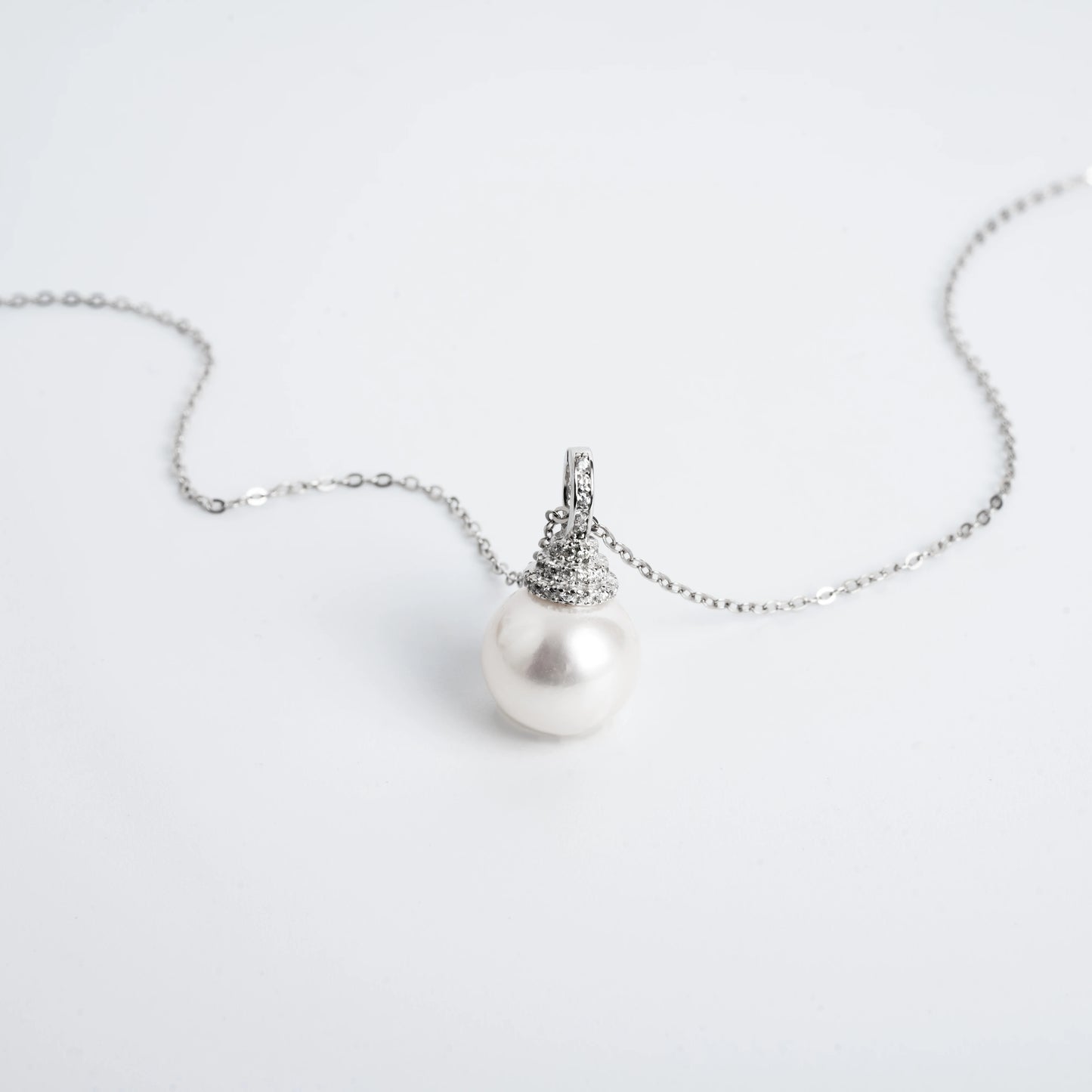Akoya Pearl 9-10MM Jewelry Necklace AAAAA Natural Seawater Round Pearl 925 Silver Zircon Jewelry Fashion Necklace