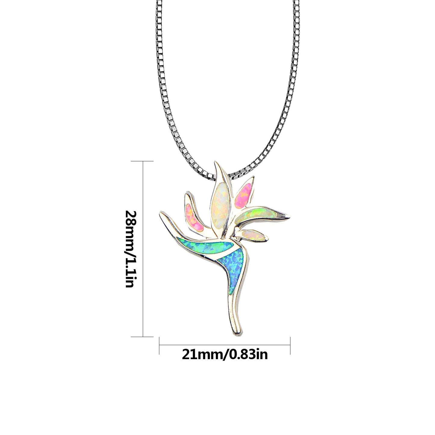 Hawaiian Plumeria Opal Necklace Bohemian Egg Flower Pendant Jewelry Wholesale for Women