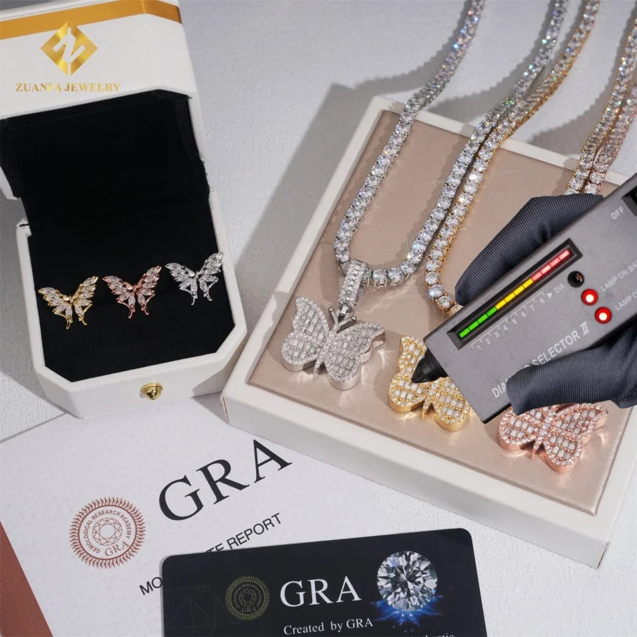 S&S D/VVS Moissanite 925 Silver Jewellery Set | Bracelet, Ring, Earrings & Pendant | Silver, Gold & Rose Gold | S&S Collection