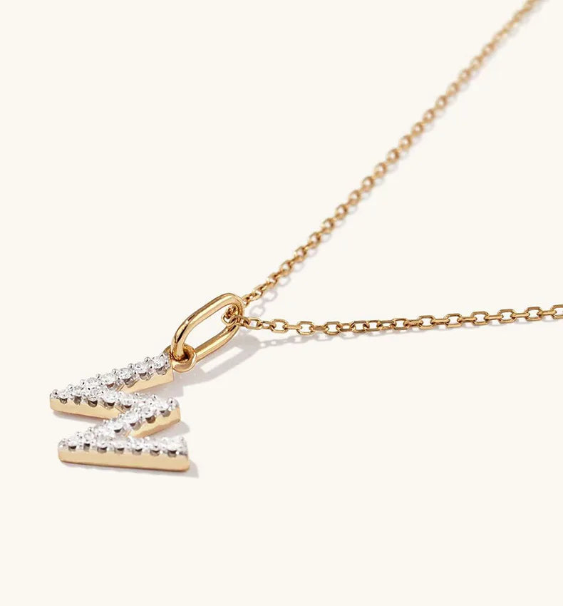 REDheart Fashion Jewelry 925 Sterling Silver Full Zircon Sparkling 26 Letters Pendant Necklaces Women Luxury Silver Necklace