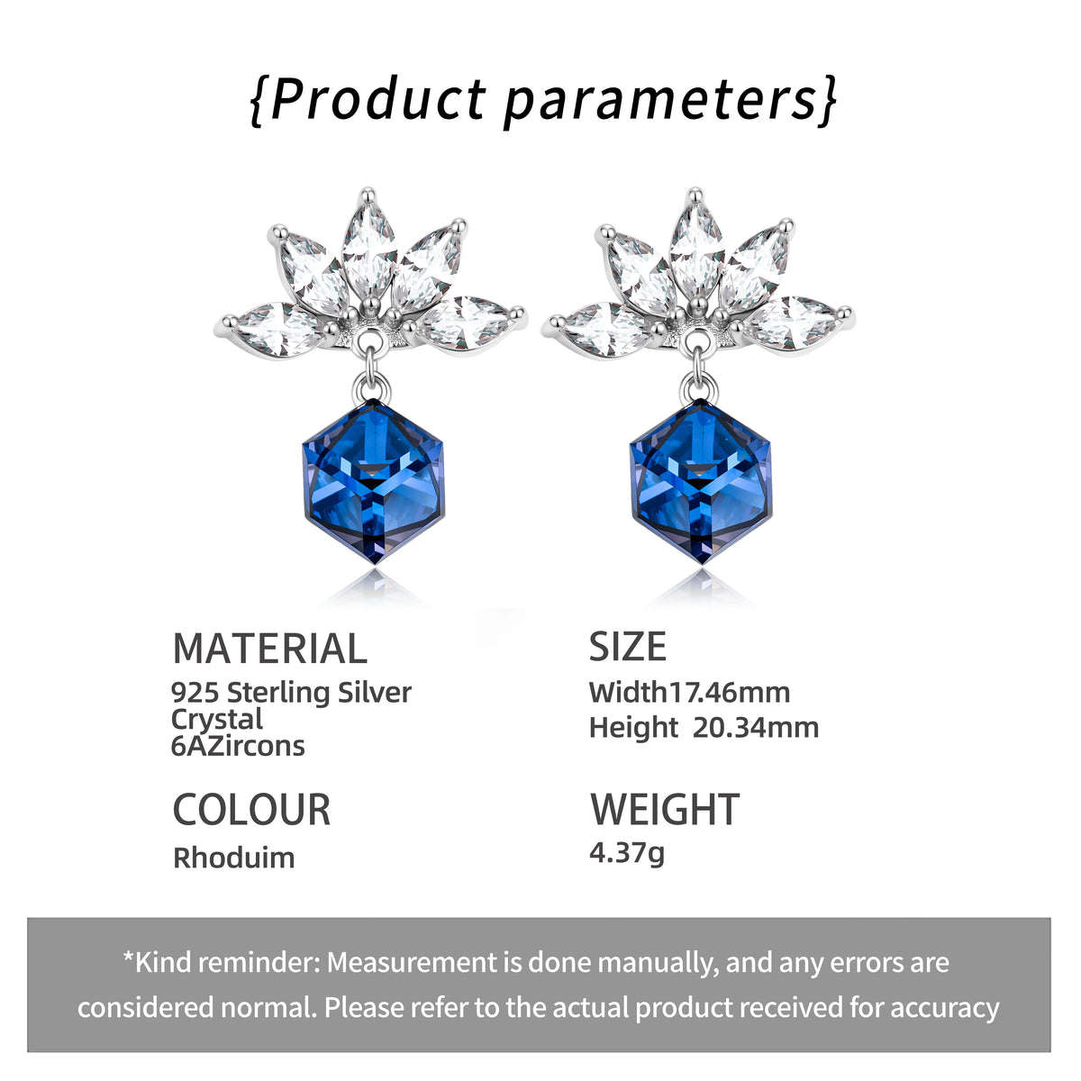 ArtistA Fashion 925 Sterling Silver Rhodium Plated Luxury Women's Jewelry Set Crystal High-grade Design Anniversary Gift