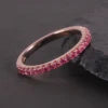 Gemfiori KH069 Abiding Manufacturer 1.5MM Multiple Color Stone Waterproof 925 Silver Thin Gold Plated Band Rings