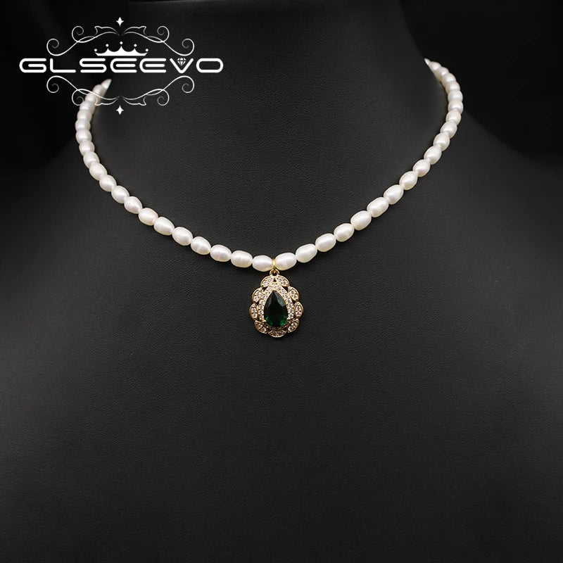Simple Zircon Butterfly Pendant Freshwater Pearl Necklace Baroque Enamel  Gold Plated Luxury for Girls Necklace Fine Jewelry