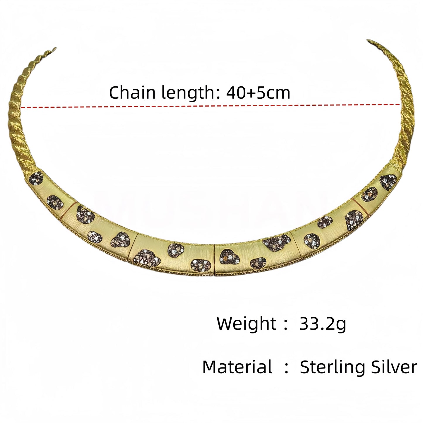 MUSHAN Jewelry Factory Designer 925 Silver 18k Gold Plated Necklaces High Carbon Diamond Leopard Necklace Women Party Jewelry