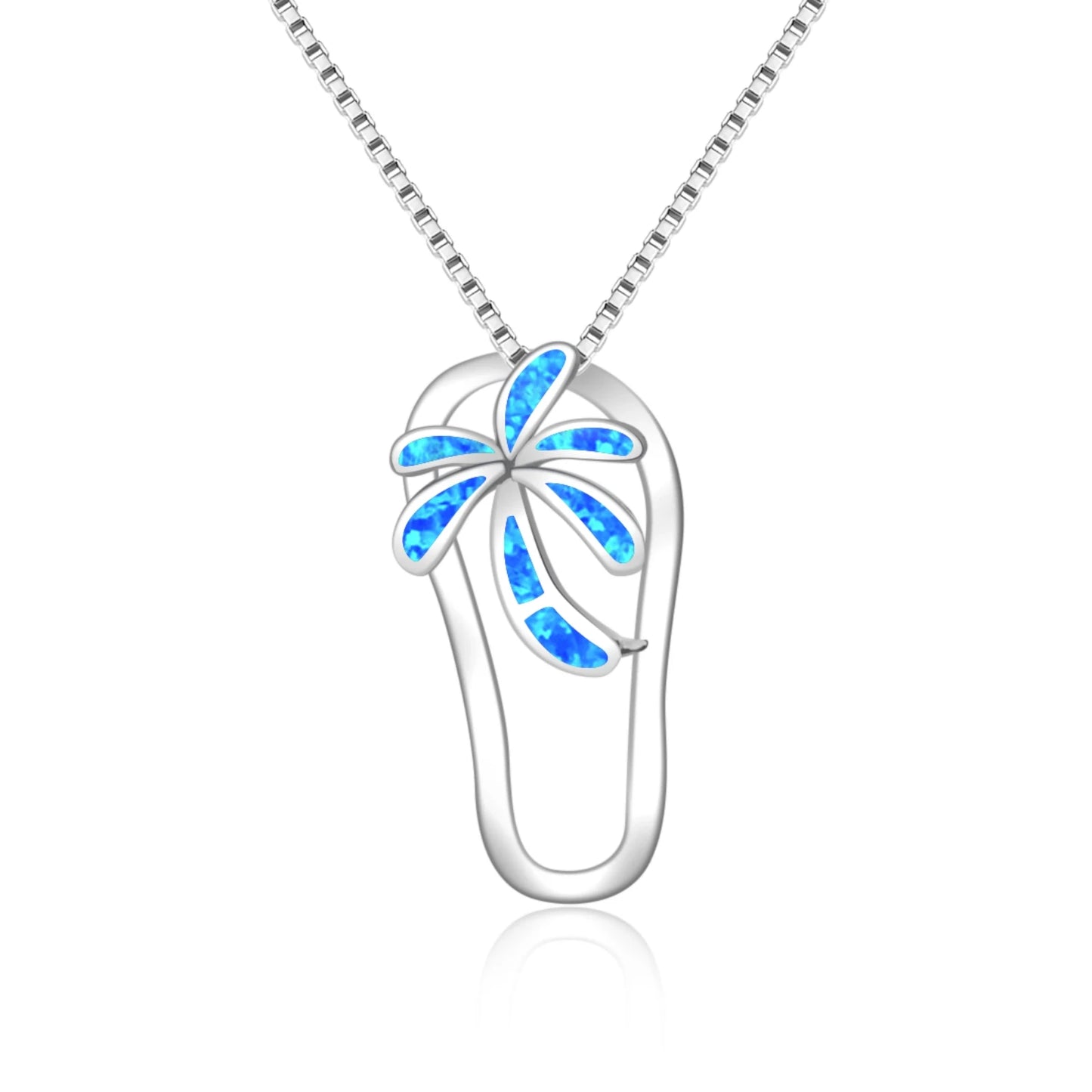 Geometric Silver Plated Copper Alloy Opal Necklace Aobao Christian Classic Anniversary Gift