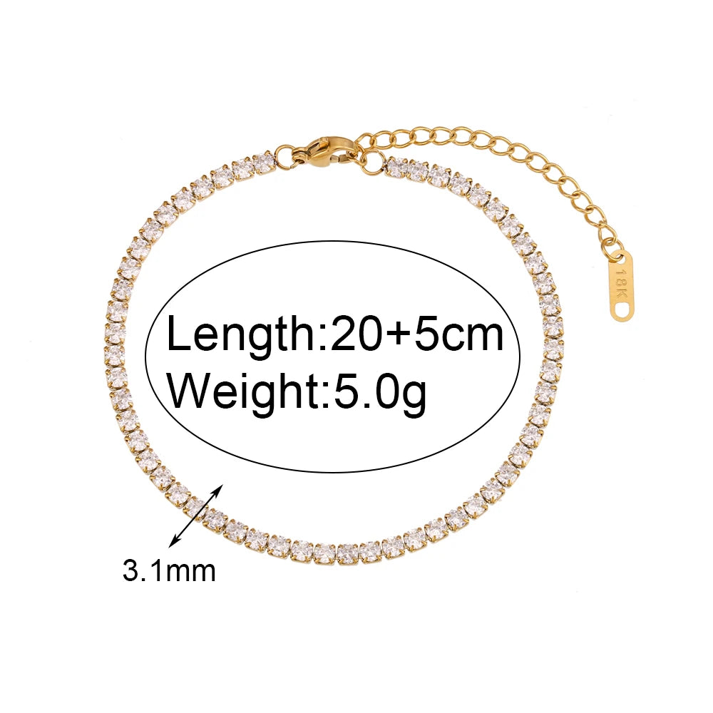 Dreamshow Jewelry Anklet Set Fresh Water Pearl 18k Gold Plated Stainless Steel Anklets for Women