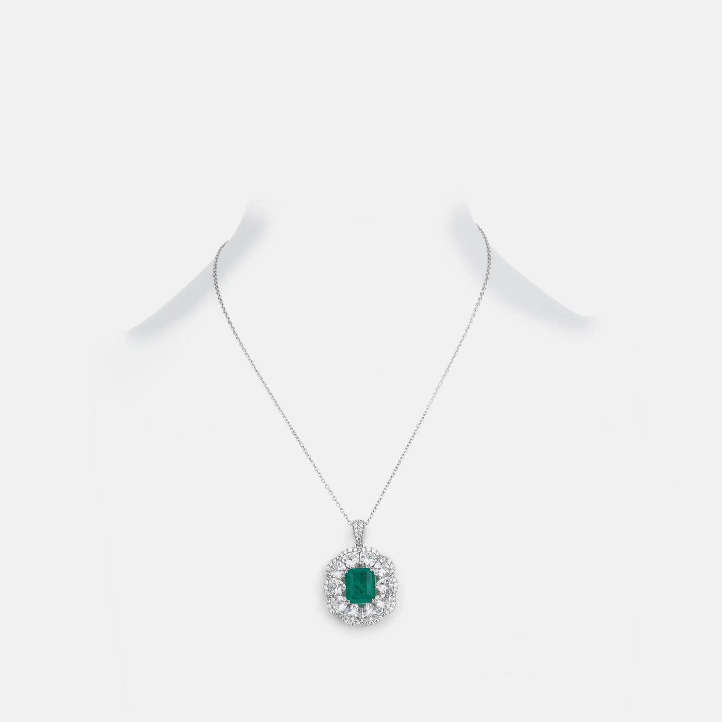 MUSHAN Jewelry Factory Grandmother Green Necklace Pure Silver Jewelry High End Necklace Exuding Sense of Sophistication