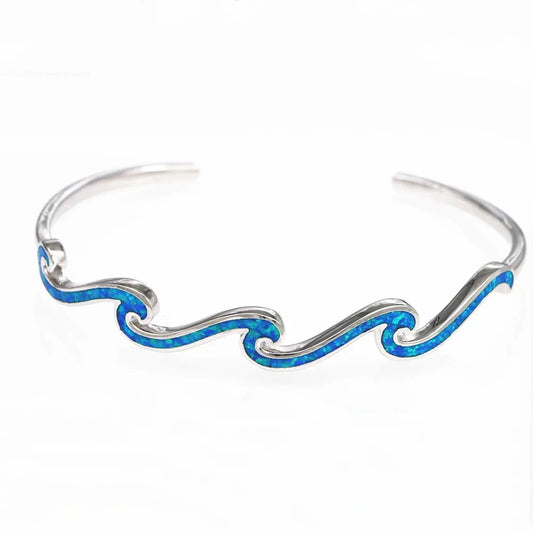 Hawaiian Style Multi Layer Wave Opal Bracelet Boho Chic Gemstone Bangle for Women Wholesale Fashion Jewelry