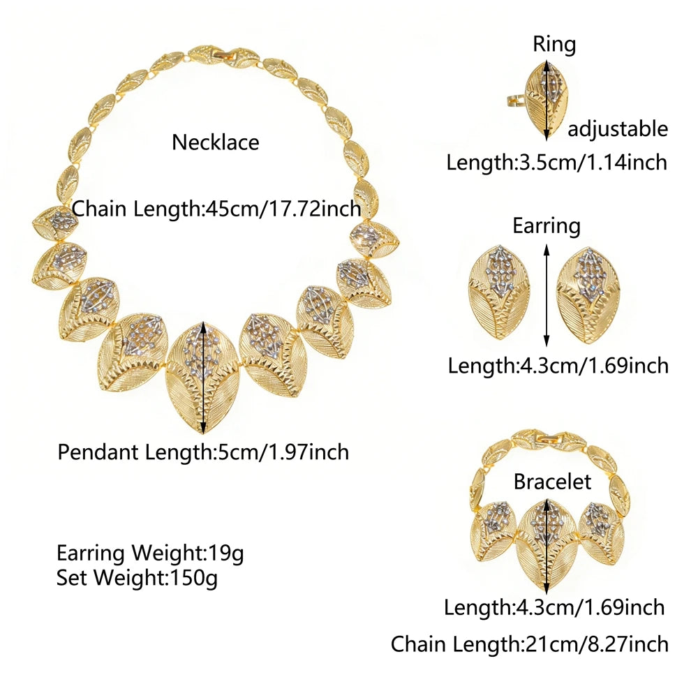 Italian Jewelry Set Alloy Brazilian Jewelry Sets Wedding Party Pendant Spiral Necklace Bracelet Ring Earrings Jewelry Set I0113