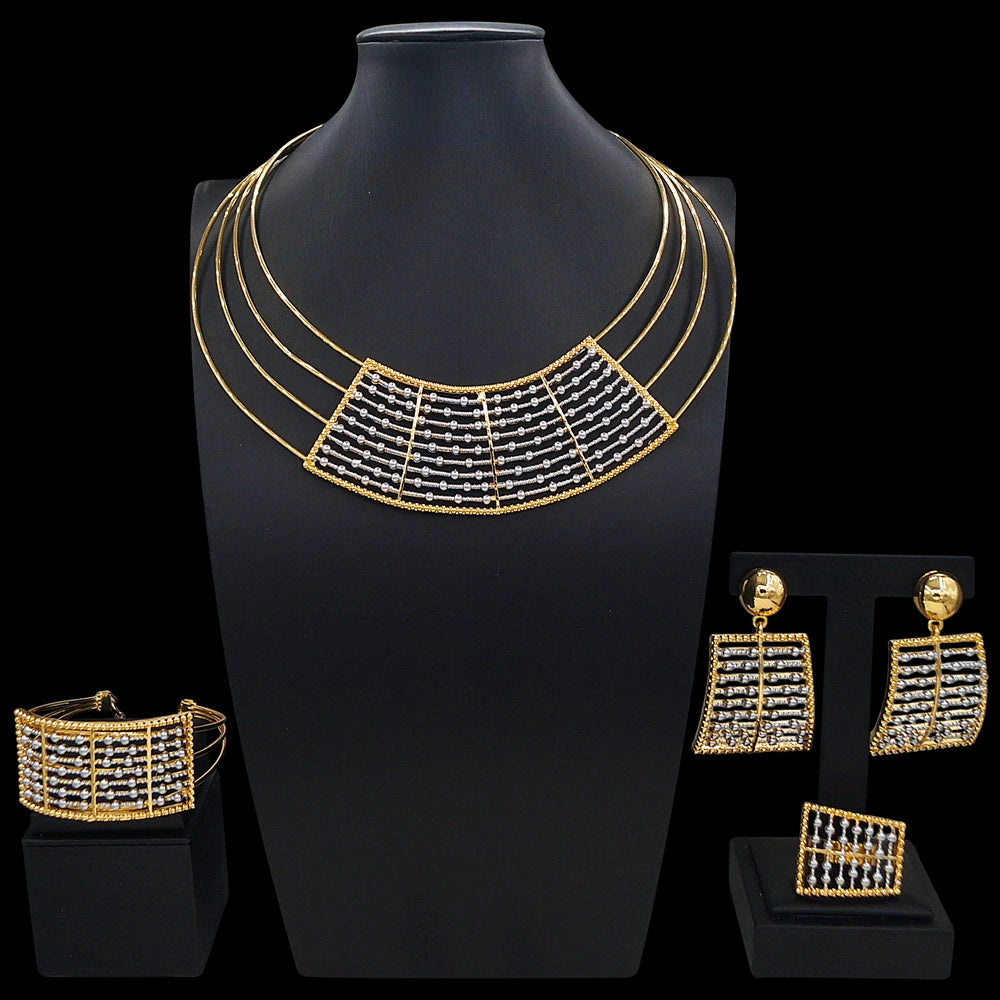 Zhuerrui Italiano Gold Designs Women Jewellery Set Party Fine Costume Jewelry Set Luxury Big Necklace Jewellery Sets X0002930