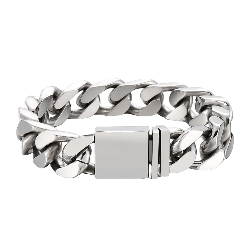 VIKING Bio Magnetic Health Bracelet – Zircon Stone Men's Silver & Gold Bangle