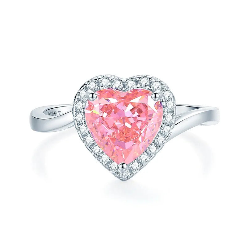 Wholesale Waterproof 5A 8A Pink Cubic Zirconia Rings 925 Sterling Silver OEM ODM Custom Factory Direct Ring Jewelry Manufacturer
