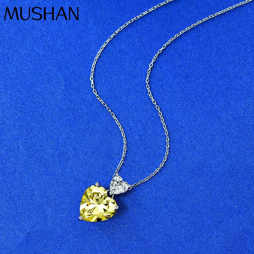 MUSHAN Jewelry Factory Simple Cute and Sweet 6.5ct Heart 10*10 Pendant Necklace for Women From Japan and South Korea