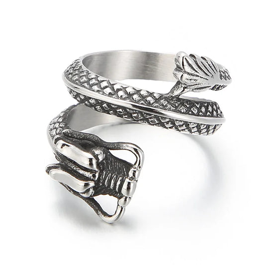 NEWLiFE VIKING Dragon Ring in Stainless Steel for Men | Designer Jewellery for women & MEN