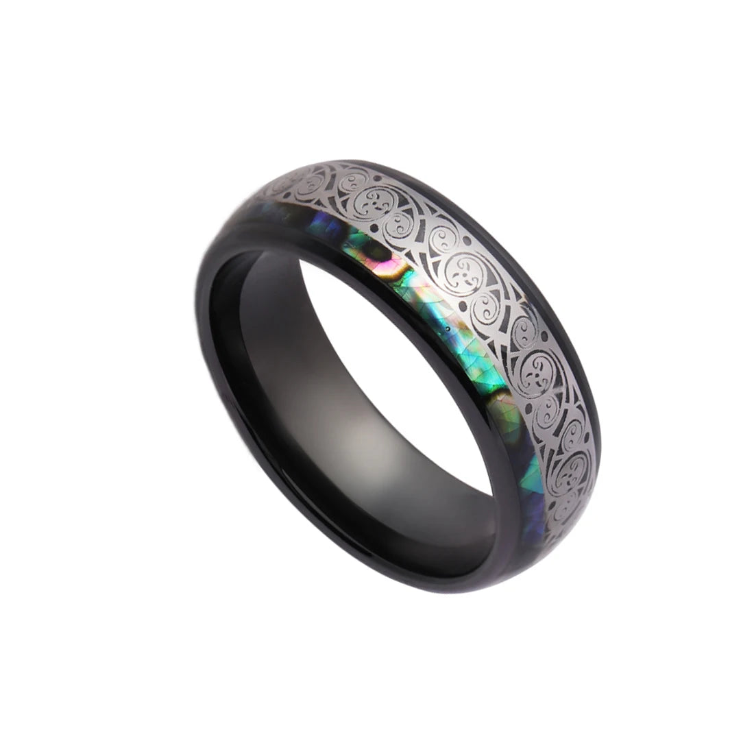 Fashion Classic Men's 8mm Tungsten Engagement Ring Black Plated Band Wholesale Jewelry
