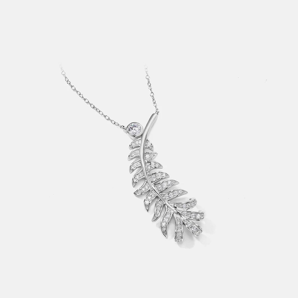 MUSHAN Jewelry Factory S925 Sterling Silver Feather Necklace  High End Accessory for Women  Is Silver Necklace