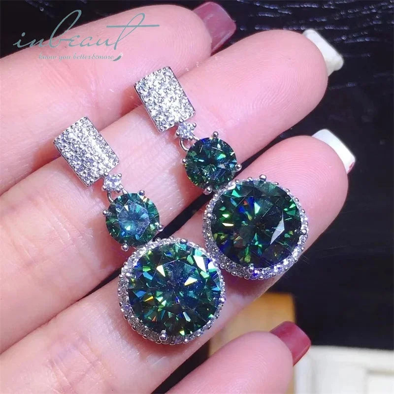 S&S 24ct Green Moissanite 925 Silver Jewellery Set | Ring, Earrings & Necklace | S&S Collection