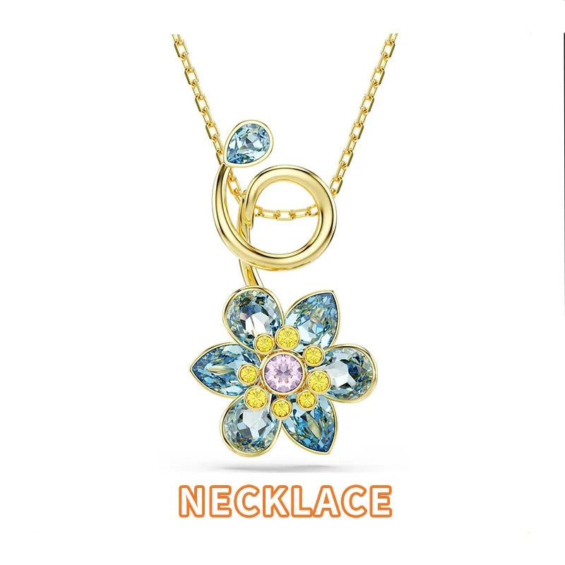 XOTICA Austria Multicolored Series High-Quality Flower-Shaped Crystal Jewelry Set, Jewelry