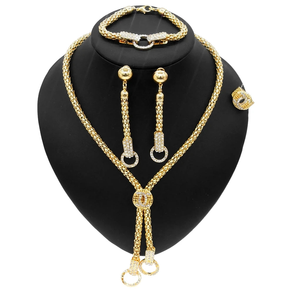 Zhuerrui Italy Brazil Gold Jewelry Set Fashion Vintage 24K High Quality Jewelry Sets Designer Wedding Party Jewelry HN21031614