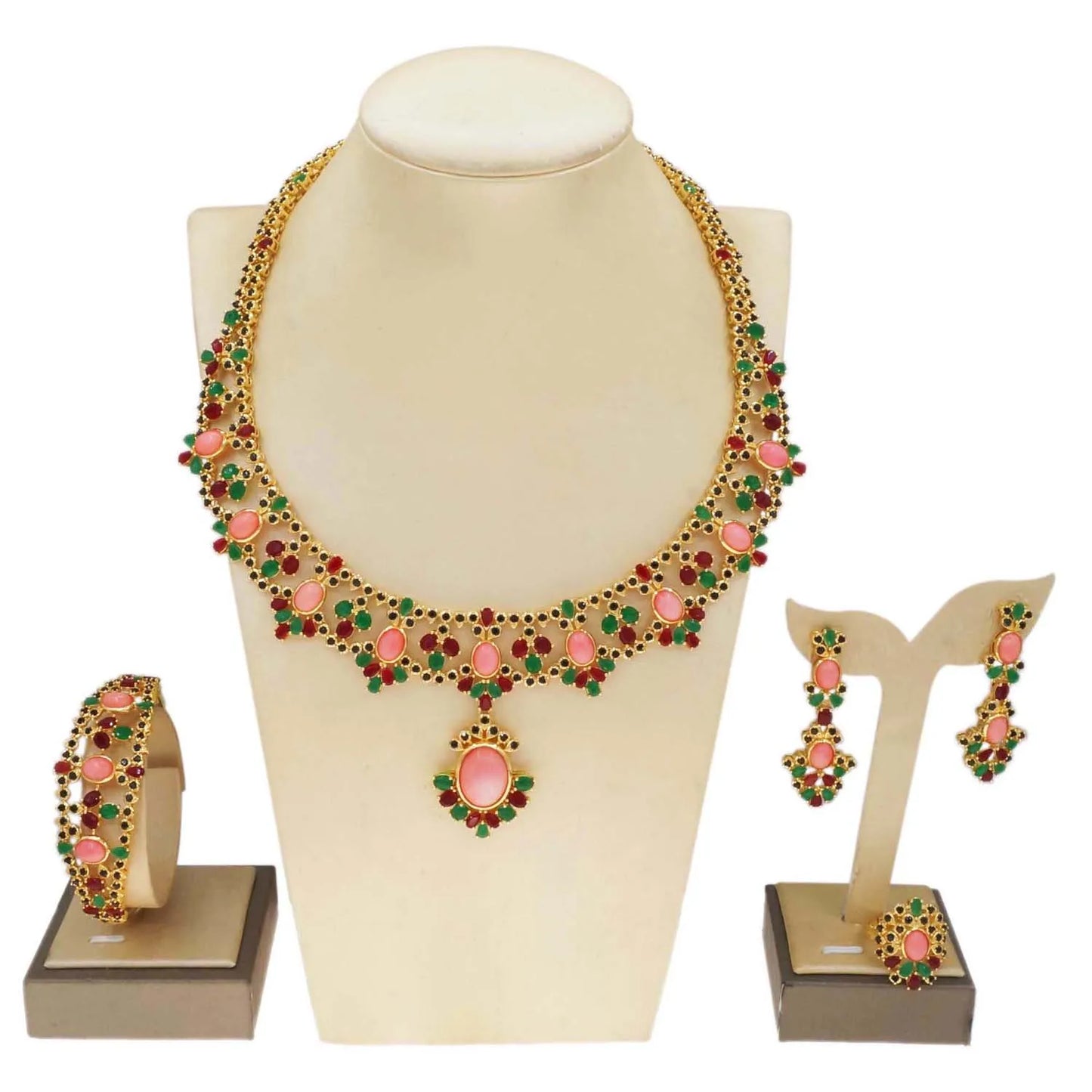 Zhuerrui Luxury Cubic Zirconia Jewelry Sets 5A Top Diamond Electroplated 4 Layers Thickened Gold Pebbles Jewelry Set HZ23072191