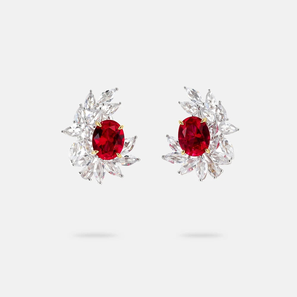 MUSHAN Jewelry Factory Pure Silver Stud Earrings Light Luxury High Carbon Diamond Electroplated Gold Bestseller Accessory