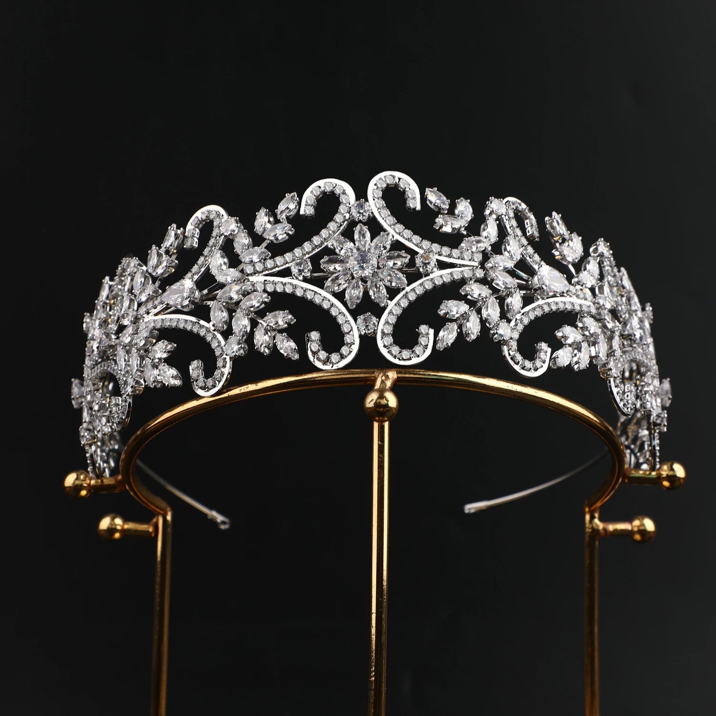 Luxury Gold Plated Princess Bridal Headband Zircon Hair Jewelry for Women Wedding Hair Accessories Tiara