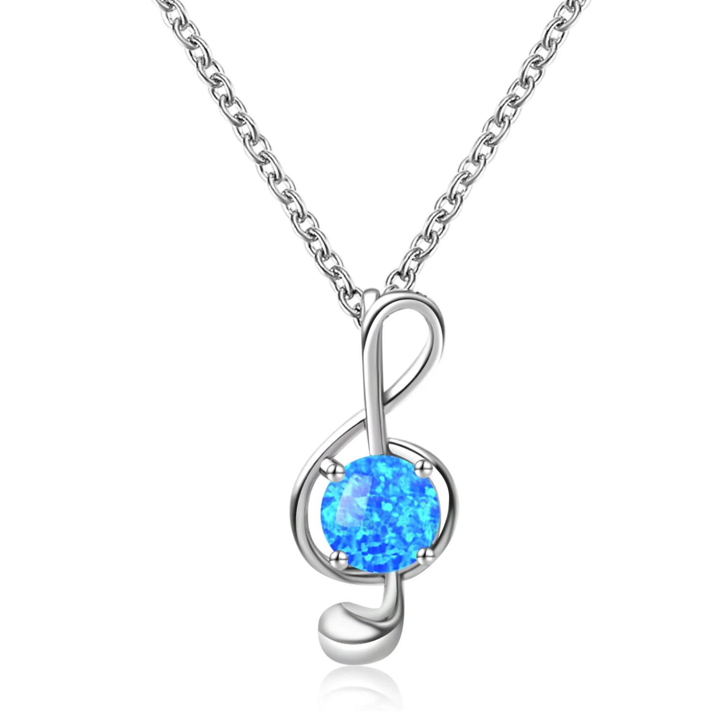 Aobao Silver Plated Copper Alloy Minimalist Geometric Opal Lab Created Lariat Necklace for Women
