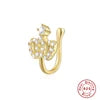 S&S 925 Silver Gold Plated Zircon Nose Cuff | Non-Piercing Flower Moon Star Heart