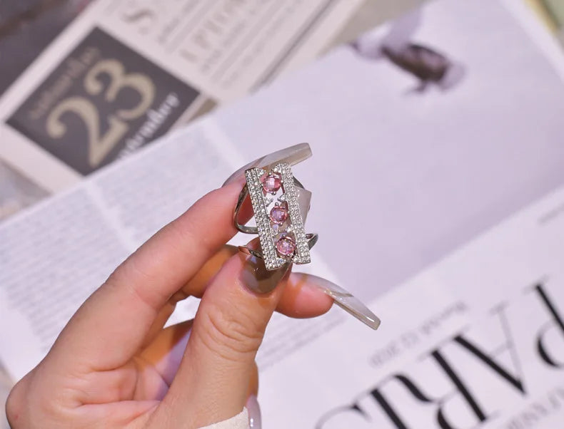 MuShan Jewelry Factory Original New Product Arch Bridge Ring with Female Personality Design 925 Silver Inlaid Zircon Ring