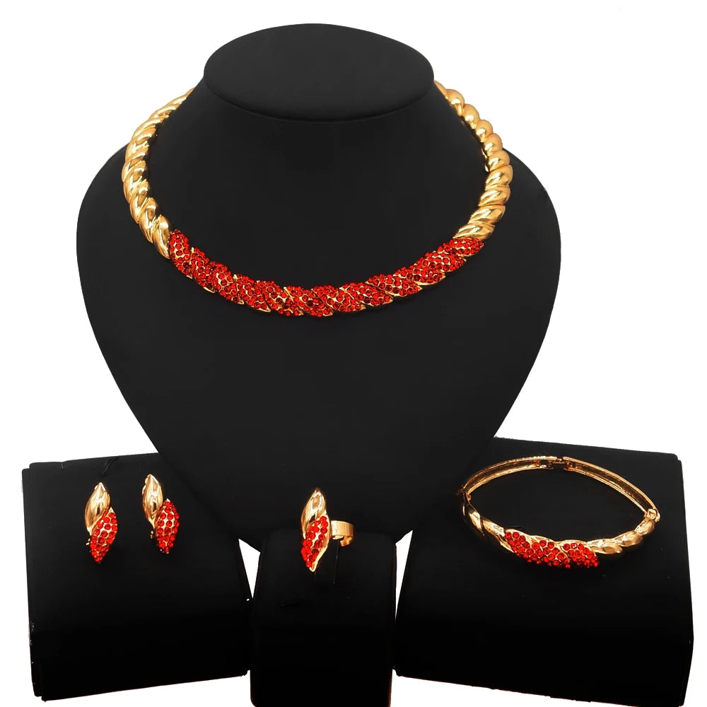 Zhuerrui Italiano Gold Designs Women Jewellery Set Party Fine Costume Jewelry Set Luxury Big Necklace Jewellery Sets HC21050414