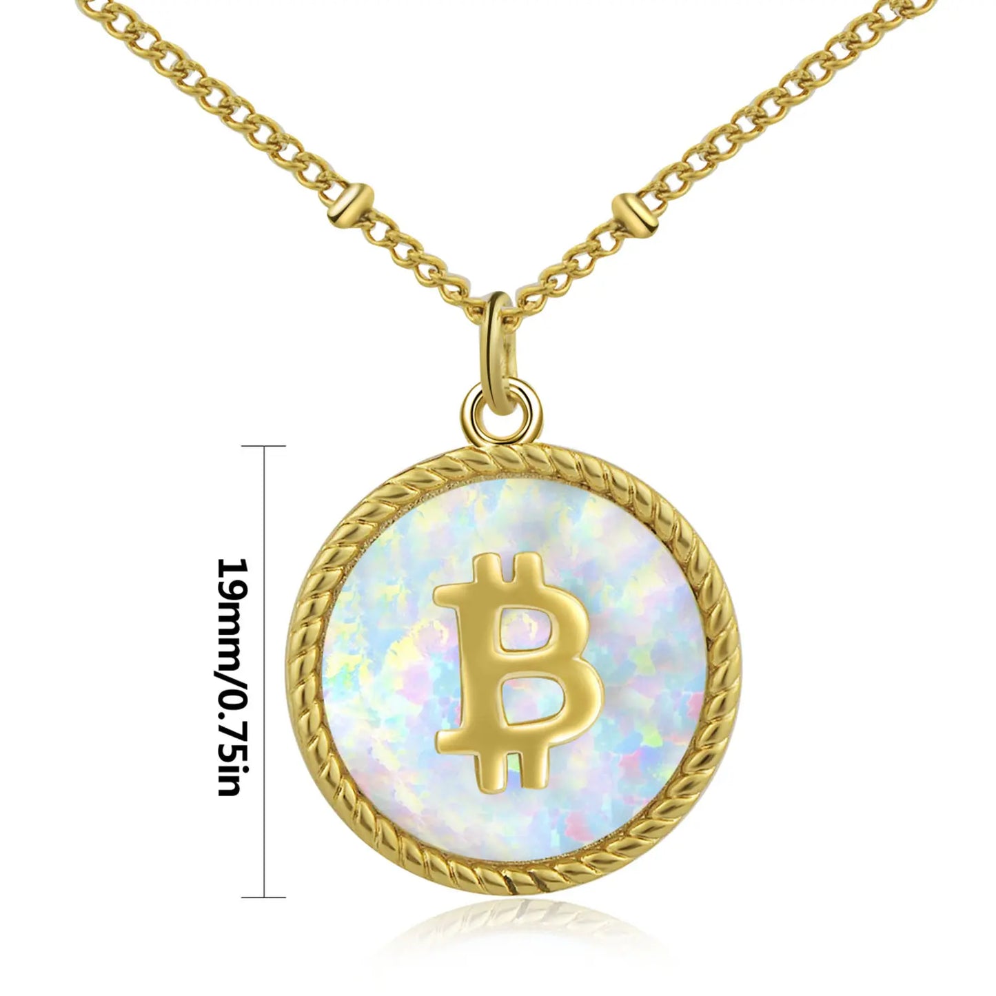 Trendy Symbol Necklace Aobao Inlaid Coin Pendant Fashion Jewelry