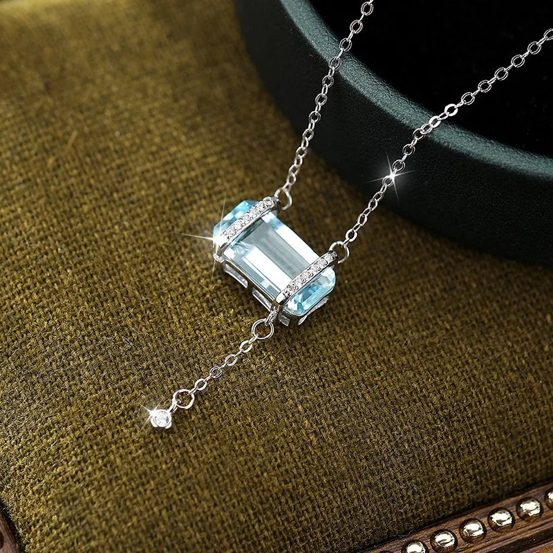 Women 925 Sterling Silver Natural Stone Amethyst Garnet Necklace Anniversary Engagement Pendant Chokers Jewelry Wholesale
