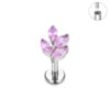ASTM F136 Titanium 16G Internal Thread Zircon Inlay Labret Flat Back Lobe Helix Tragus Moon Cross Earrings Piercing Jewelry