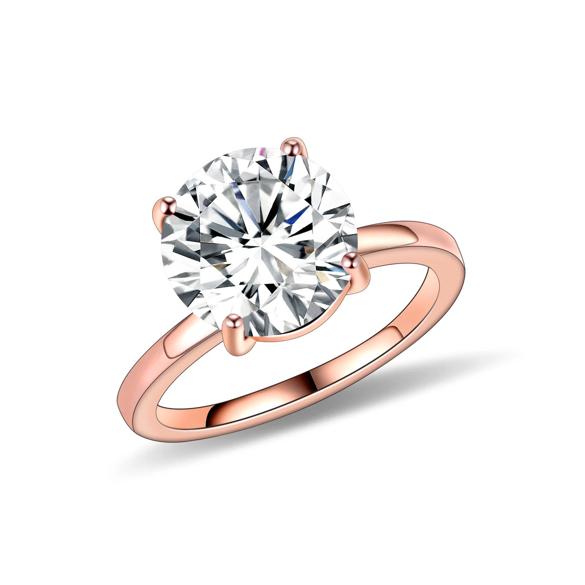 ArtistA Abiding Classic 4 Prong Round Brilliant Cut 9MM Big Gemstones 925 Silver Womans Solitaire Rings for Wedding Engagement