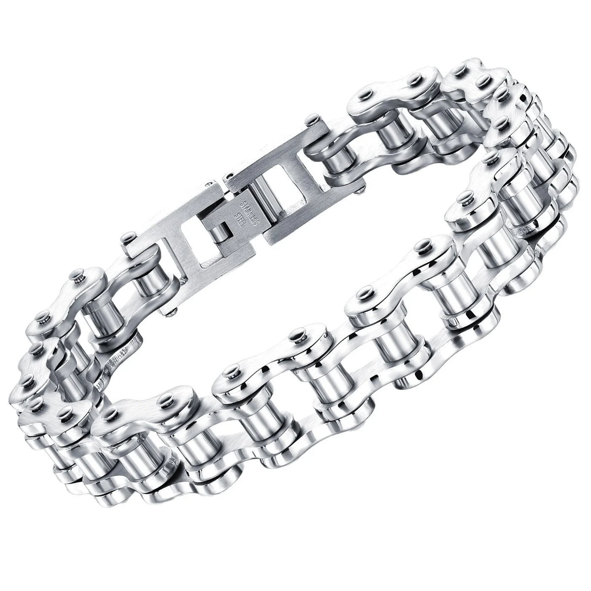 S&S Private Label Unisex Chain & Link Bicycle Motorcycle Bracelet Fashion Stainless Steel Natural Stone Trend Rock Personalized