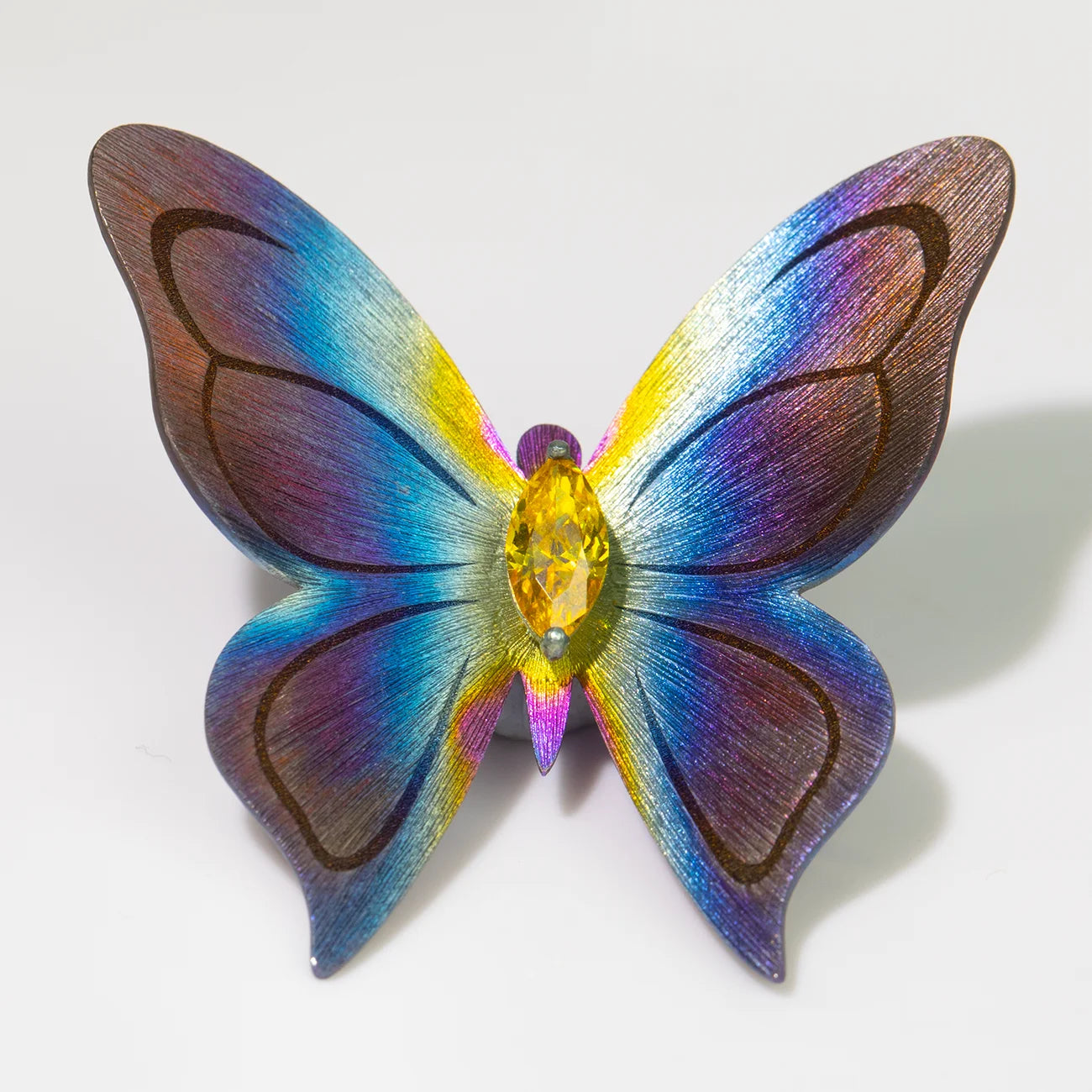 Elite Premium Pure Titanium Aurora Butterfly Brooch Medical G23 Nickel Free Iridescent Wings Custom Personalized Gift