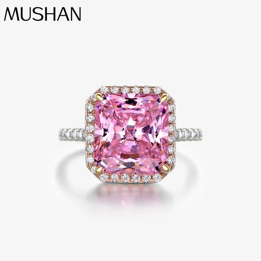 MUSHAN Jewelry Factory 6 Carat Rectangular 10*11 High Carbon Diamond S925 Silver Ring From Europe and America