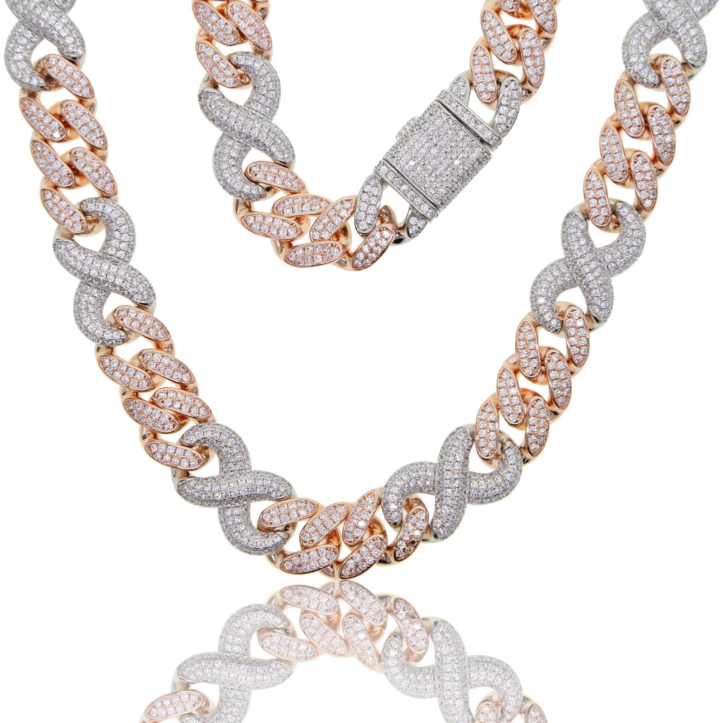 Promotion Hip Hop New Design High Quality Iced Out Bling Men Women Fashion Jewelry Infinity CZ Cuban Chain Necklace