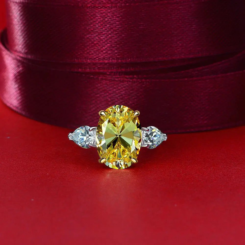 MuShan Jewelry Factory Hot Selling Platinum Plated Luxury High Carbon Diamond 10*14 European American Egg Shaped Wedding Party