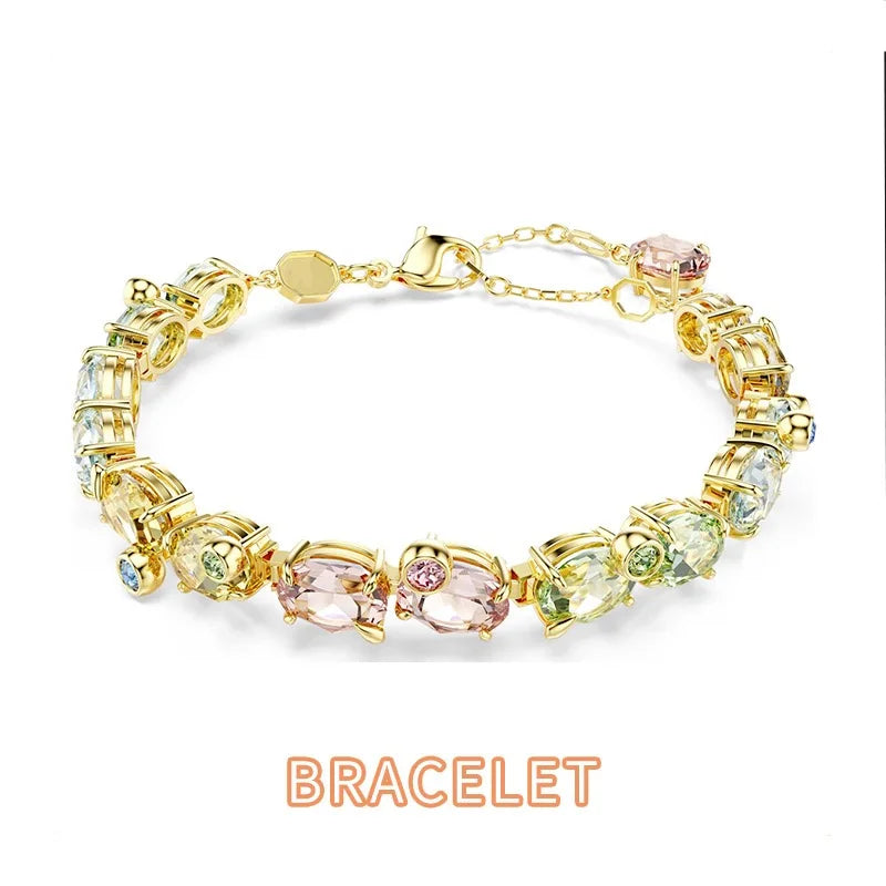 XOTICA Austria Multicolored Series High-Quality Flower-Shaped Crystal Jewelry Set, Jewelry