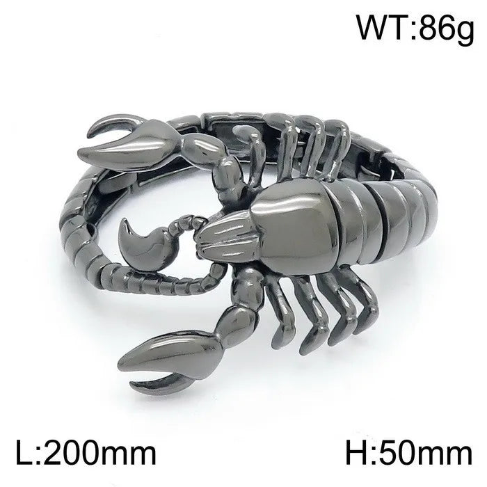 Kalen Trendy Bold Casting Creative Scorpion Bracelet Domineering Animal Stainless Steel Hand Jewelry Factory Wholesale