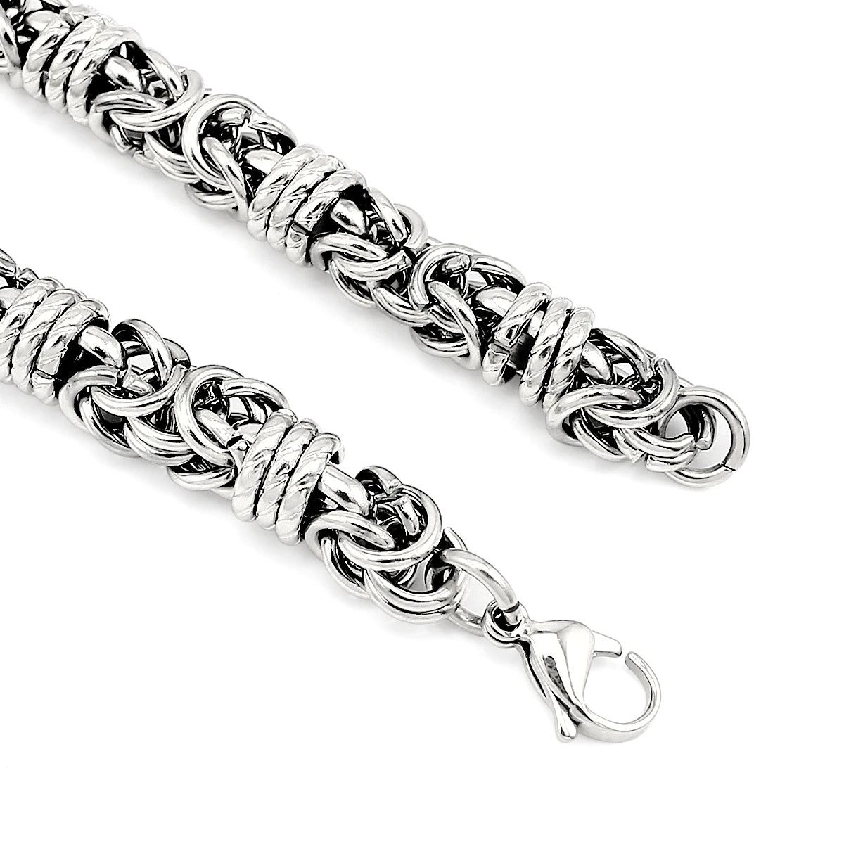 Fashion Jewelry Men's Stainless Steel Chain Necklace Bracelet Jewelry Set Bead Twisted Chain Jewelry Set
