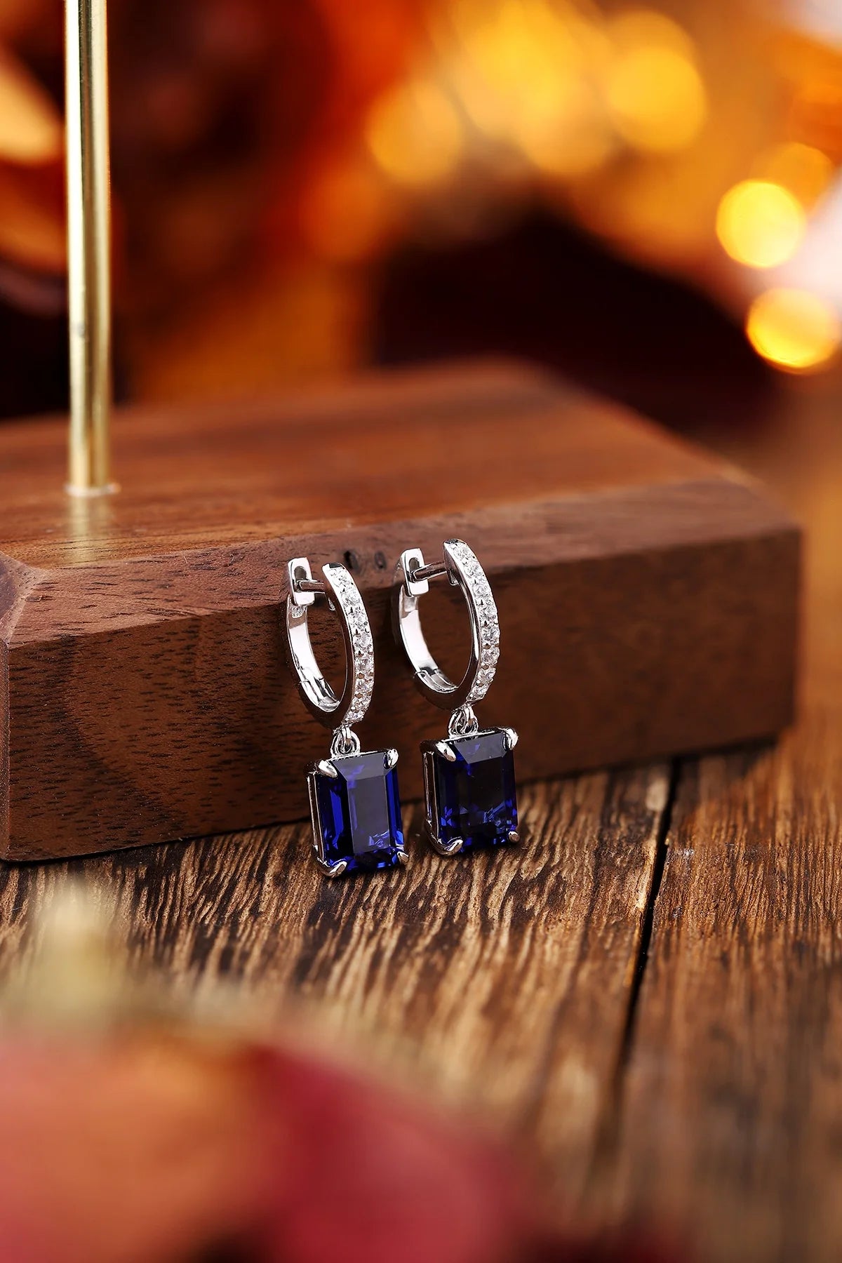 Gemfiori Anster High Quality S925 Lab Grown Sapphire Earring Stud Dainty Gemstone Stud Earrings for Women Daily Wear Gift