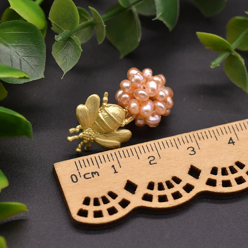 New Jewelry Natural Freshwater Baroque Pearl  Earrings 18K Gold Plated Jewelry Korean Designer Jewelry Earrings Wholesale Bulk
