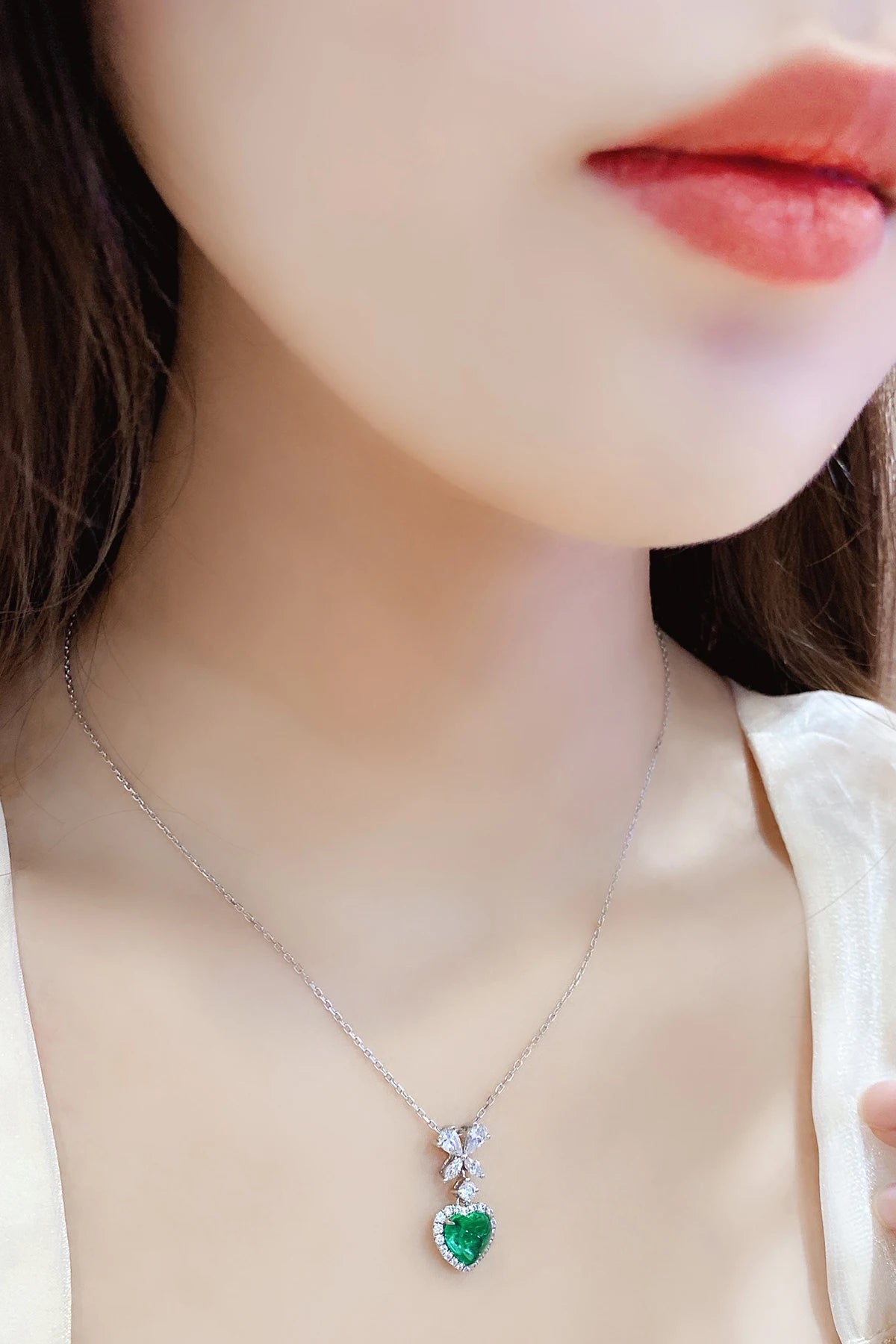Gemfiori Fine Jewelry Gemstone Necklace 2024 New Fashion S925 Necklace Lab Grown Emerald Necklace for Party Wedding Appointment