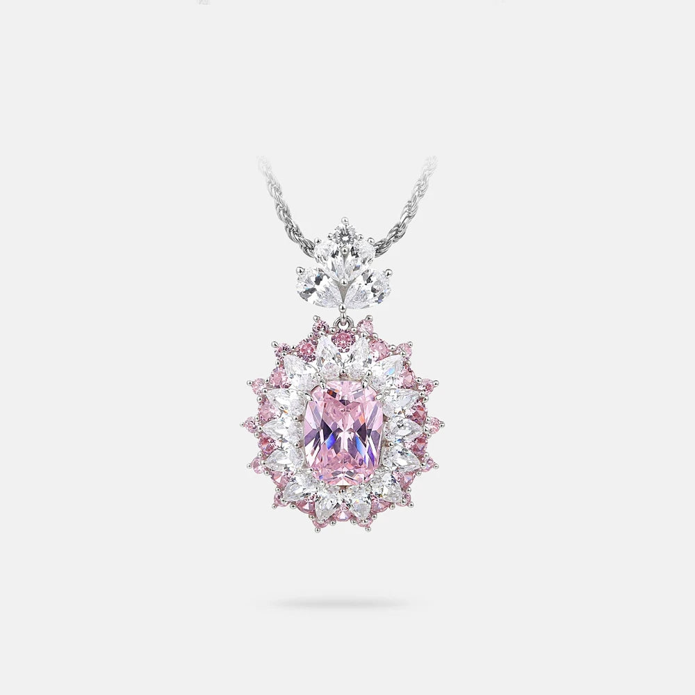 MUSHAN Jewelry Factory S925 Sterling Silver Necklace High End Women Jewelry With High Carbon Diamond Electroplated White Gold