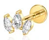 S&S ASTM F136 Titanium Labret Stud | Zircon | 83 Designs | Titanium & Gold