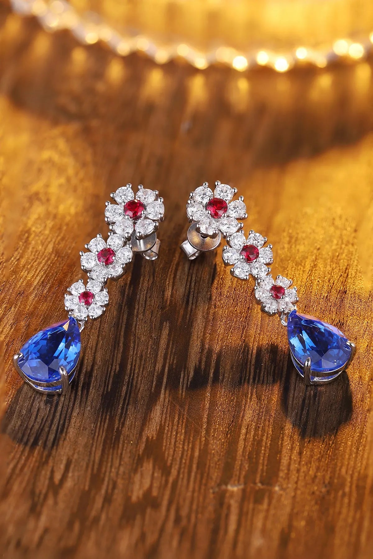 Gemfiori Anster High Quality S925 Lab Grown Cobalt Spinel Earring Stud Dainty Gemstone Stud Earrings for Women Daily Wear Gift